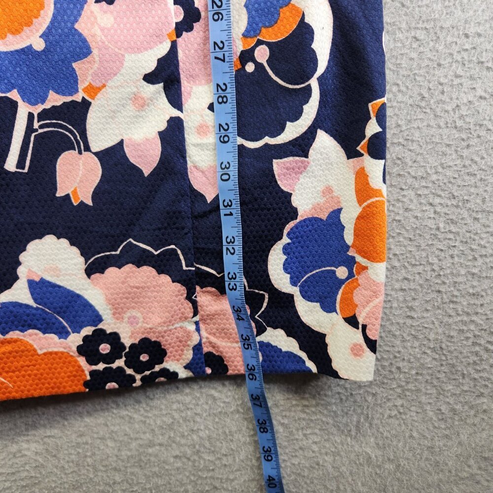 Boden Dress Womens 6 Blue Orange Floral Knee Modest Church Office Career - Picture 12 of 16